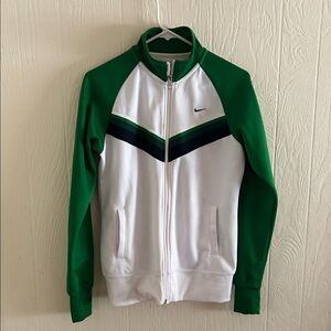 Nike Men's Green and White Chevron Track Jacket